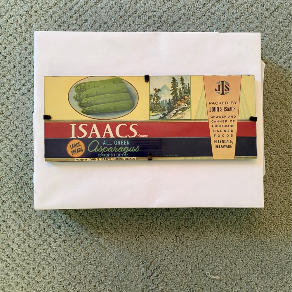 ISAACS Asparagus - Vintage Vegetable Label Plaque 💚 - Picture 2 of 5